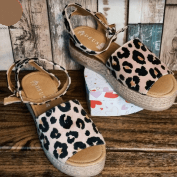 Platform Style Heels for Women in Animal Print Design
